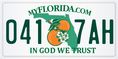 FL license plate 0417AH