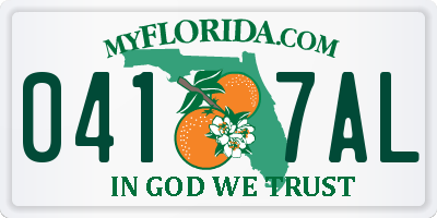FL license plate 0417AL