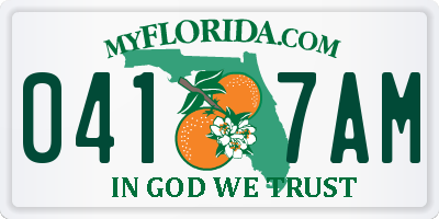 FL license plate 0417AM