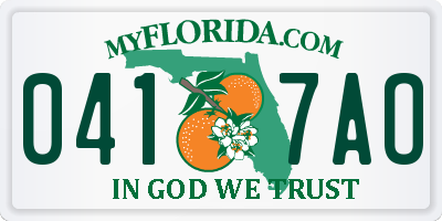 FL license plate 0417AO