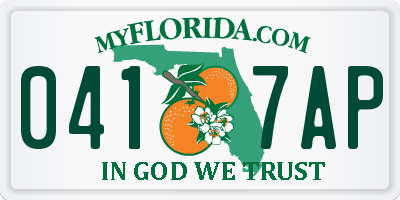 FL license plate 0417AP