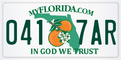FL license plate 0417AR