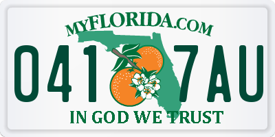 FL license plate 0417AU
