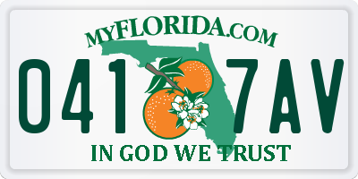 FL license plate 0417AV