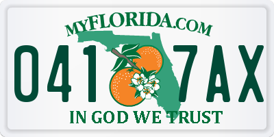 FL license plate 0417AX