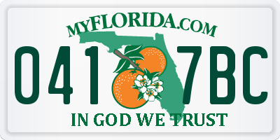 FL license plate 0417BC