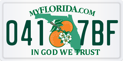 FL license plate 0417BF
