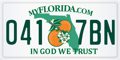 FL license plate 0417BN