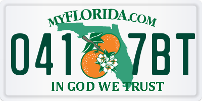 FL license plate 0417BT