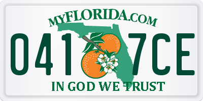 FL license plate 0417CE