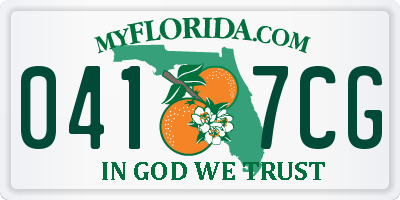 FL license plate 0417CG