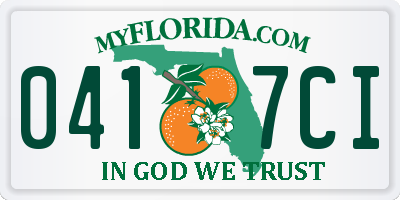 FL license plate 0417CI