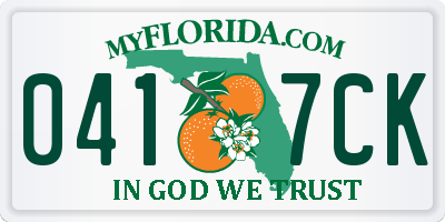 FL license plate 0417CK