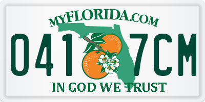 FL license plate 0417CM