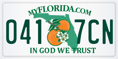 FL license plate 0417CN