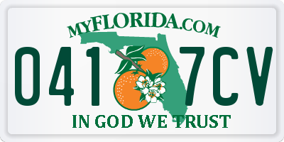 FL license plate 0417CV