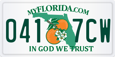 FL license plate 0417CW