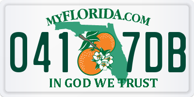 FL license plate 0417DB