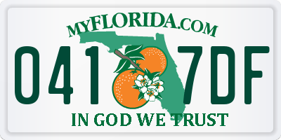 FL license plate 0417DF