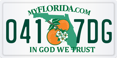 FL license plate 0417DG
