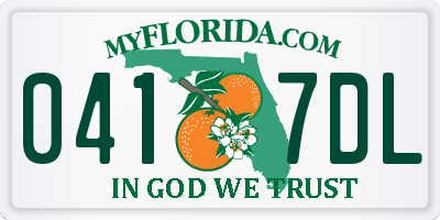 FL license plate 0417DL