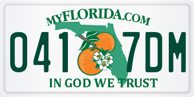 FL license plate 0417DM