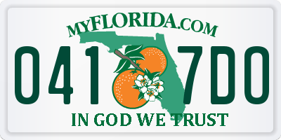 FL license plate 0417DO