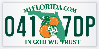 FL license plate 0417DP