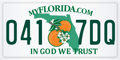 FL license plate 0417DQ