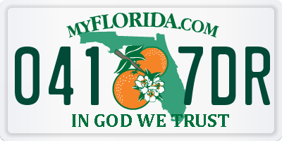 FL license plate 0417DR