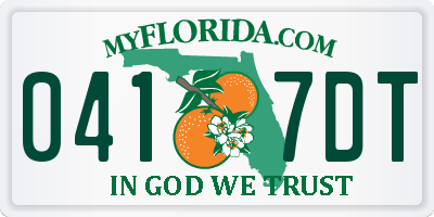 FL license plate 0417DT