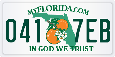 FL license plate 0417EB