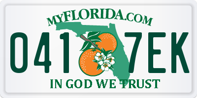 FL license plate 0417EK