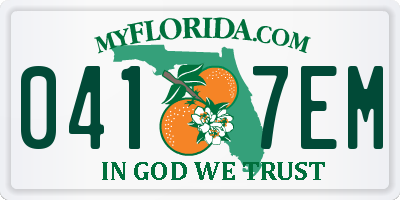 FL license plate 0417EM