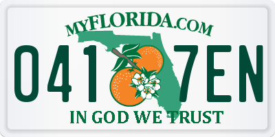 FL license plate 0417EN