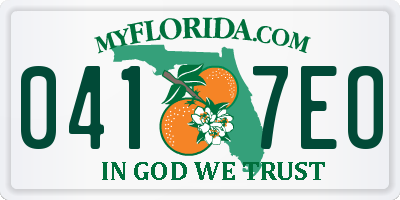 FL license plate 0417EO