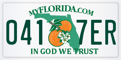FL license plate 0417ER