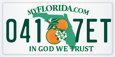 FL license plate 0417ET