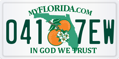 FL license plate 0417EW