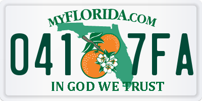 FL license plate 0417FA