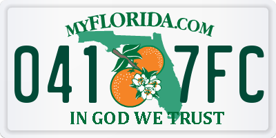 FL license plate 0417FC