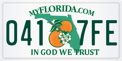 FL license plate 0417FE