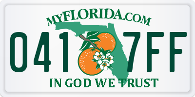 FL license plate 0417FF
