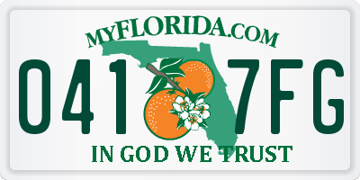 FL license plate 0417FG