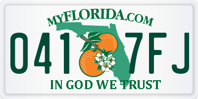 FL license plate 0417FJ