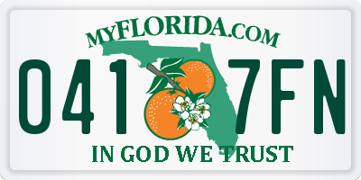 FL license plate 0417FN
