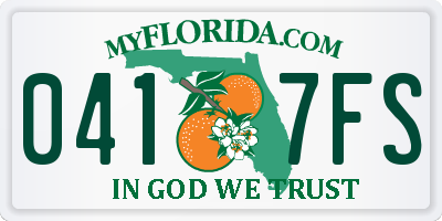 FL license plate 0417FS