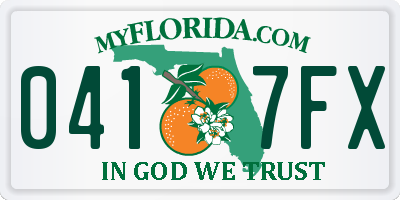 FL license plate 0417FX
