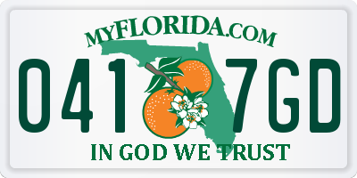 FL license plate 0417GD