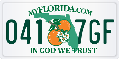 FL license plate 0417GF
